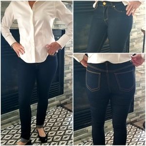 Skinny leg dark wash jeans